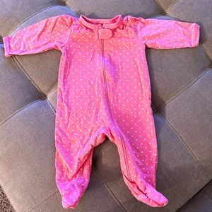 Carters Pink Zipup Heart Onesie